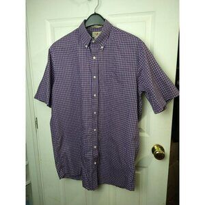 L.L. Bean Men's Purple White Shirt Sleeve Button Up Shirt. Size MT